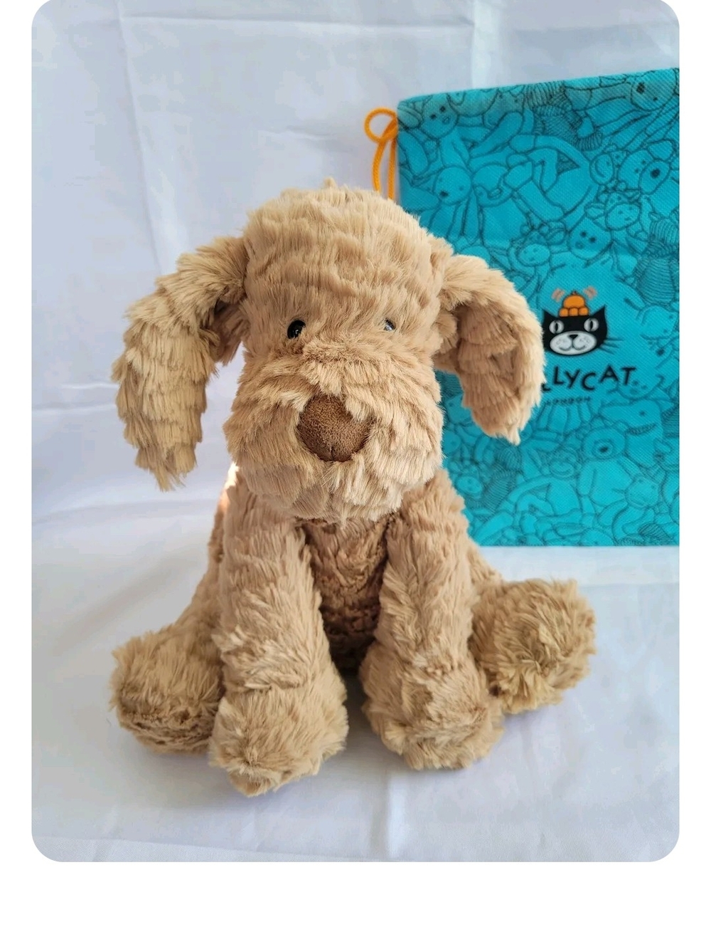 Jellycat Fuddlewuddle Dog Plush + Blue Jellycat Dust Bag
